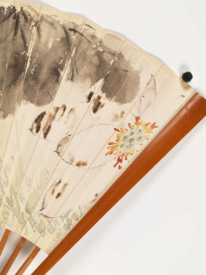 丁丑（1937年）作 王雪涛、溥伒 荷花游鱼·行书节录《洛神赋》 - 图3