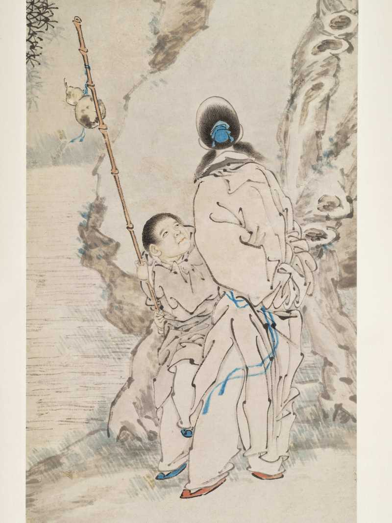 乙未（1895年）作 陆鹏 人物四屏 - 图32