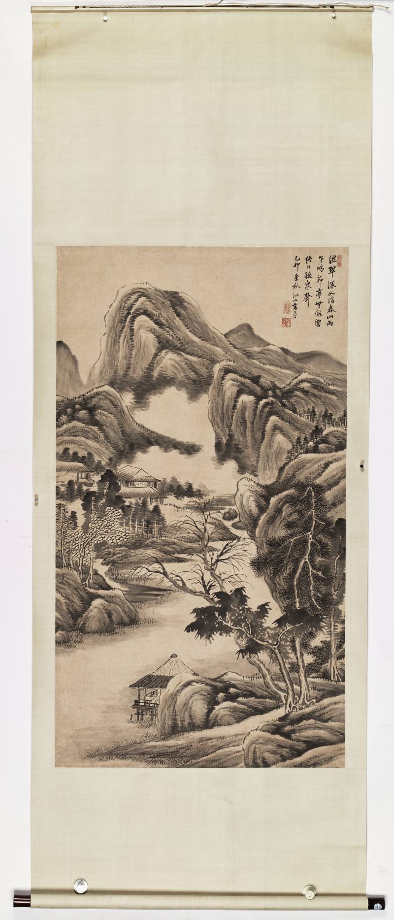 高元眉 仿思翁山水 - 图2