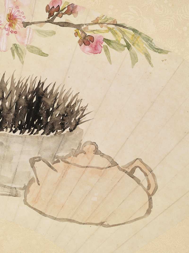 同治癸酉（1873年）作 周闲 花卉二帧 - 图11