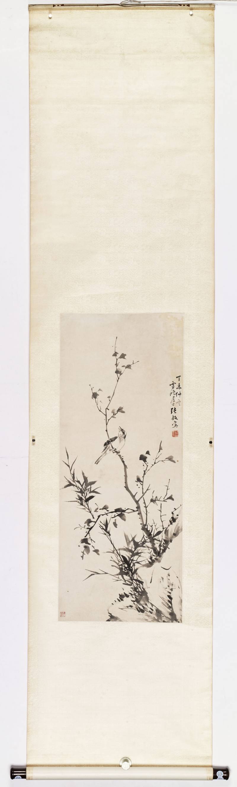 丁未（1787年）作 张敔 竹雀 - 图2