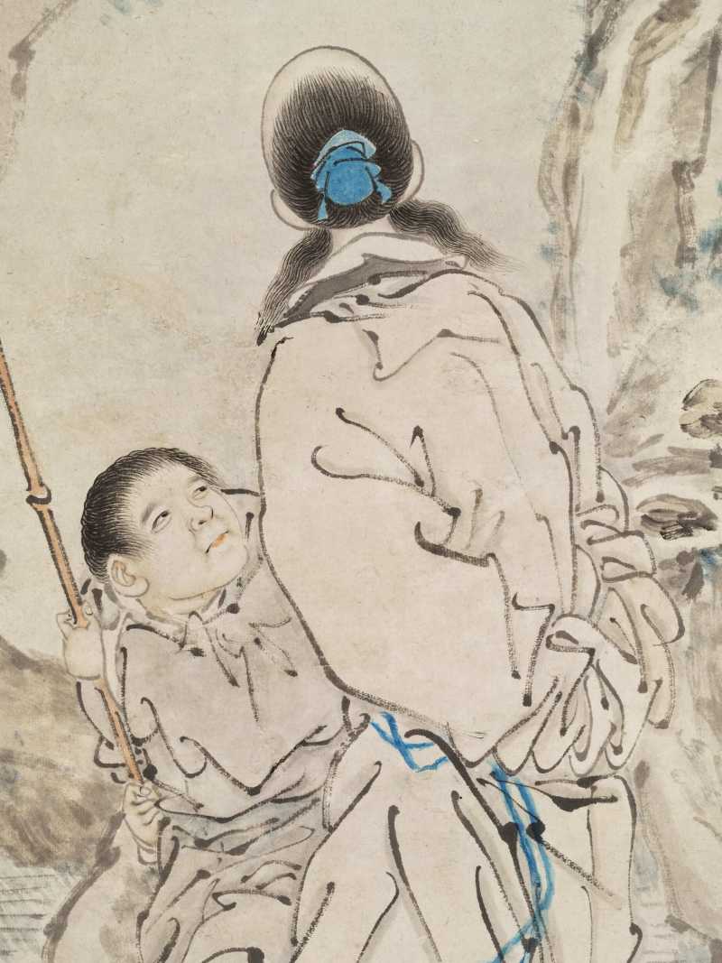 乙未（1895年）作 陆鹏 人物四屏 - 图33