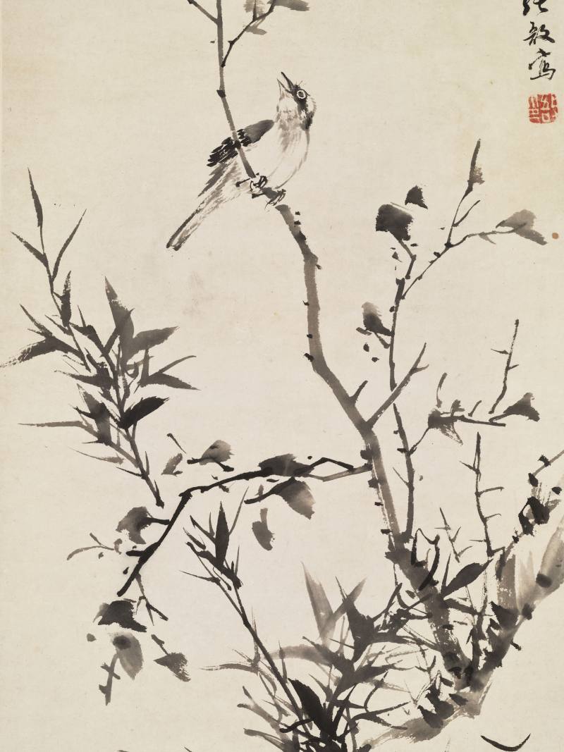 丁未（1787年）作 张敔 竹雀 - 图4