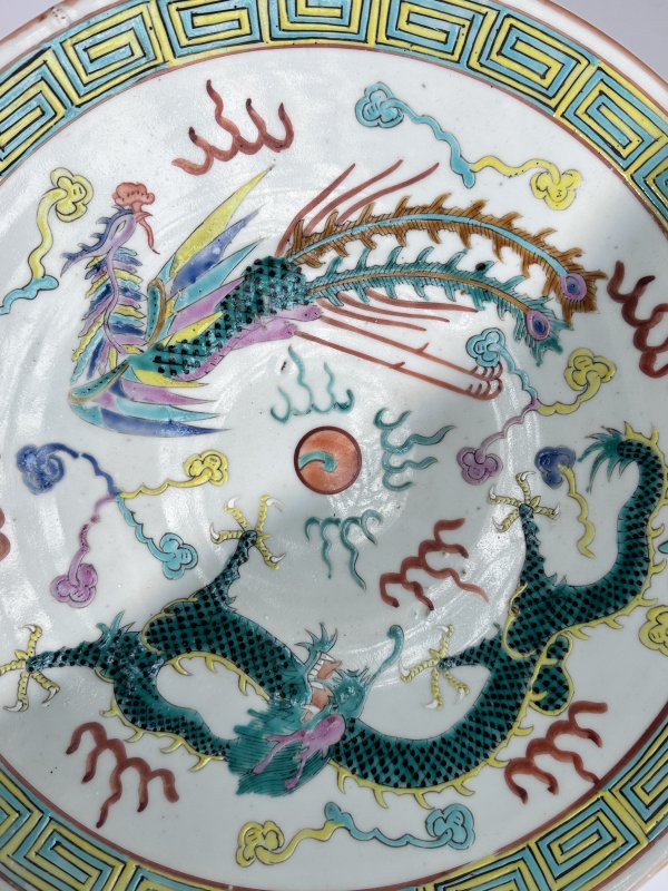 清晚期 粉彩龙凤纹大盘 - 图5
