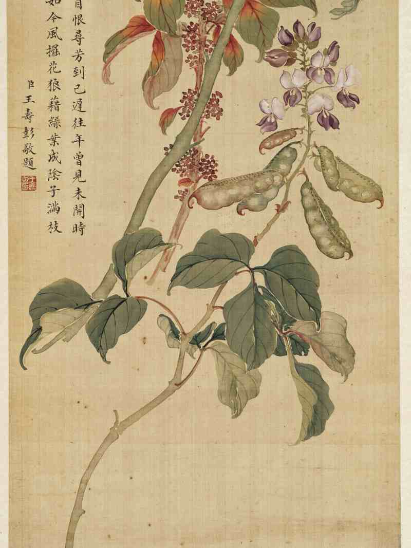光绪丙午（1906年）作 慈禧（款） 花卉四屏 - 图16