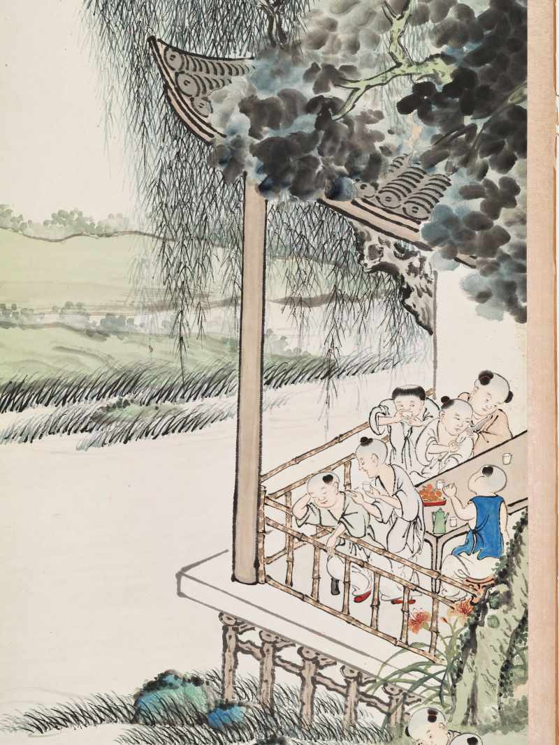 顾让 百子四屏 - 图28