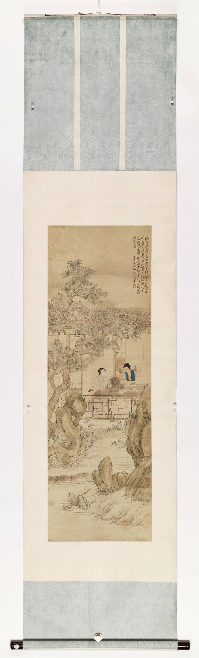 费丹旭 丹桂梳妆图 - 图2