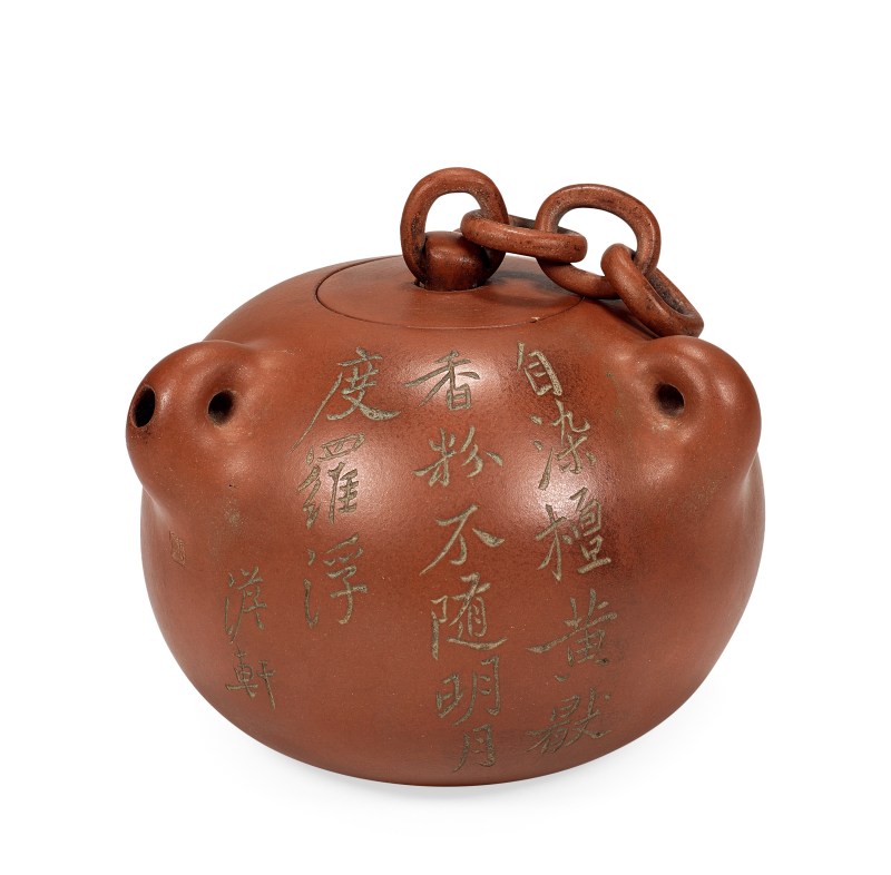 清晚期東石款博浪槌紫砂壺