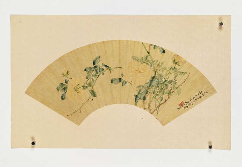 乙亥（1875年）、丁卯（1867年）作 汤世澍 花卉二帧 - 图2