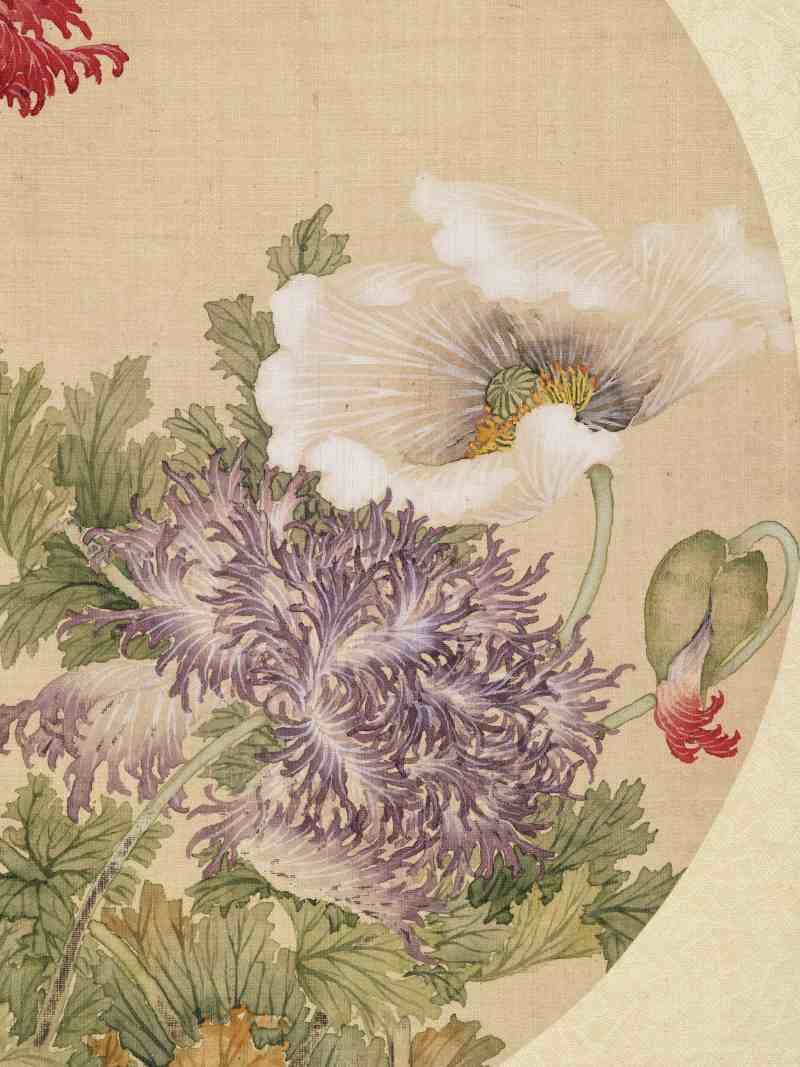 癸酉（1873年）、乙亥（1875年）、辛丑（1901年）作 汤世澍 花卉三帧 - 图4