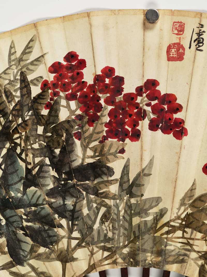 辛未（1931年）作 汤滌、黄山寿、金梦石 山水成扇两柄 - 图6