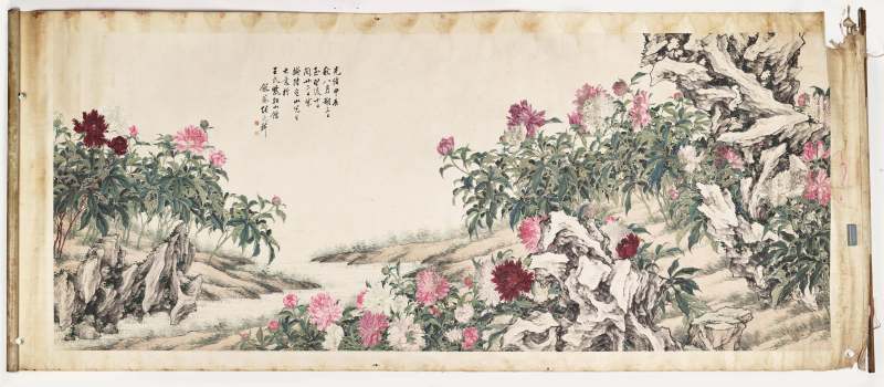 光绪甲辰（1904年）作 张兆祥 牡丹巨幅 - 图2