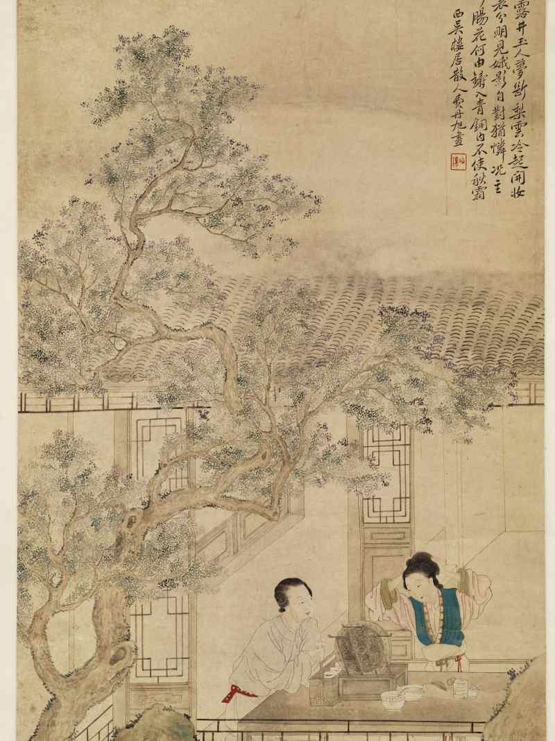 费丹旭 丹桂梳妆图 - 图4