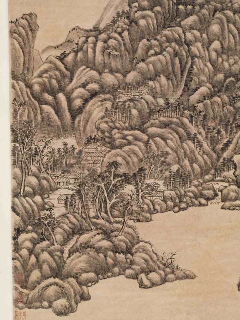 康熙丁亥（1707年）作 王原祁（款） 仿董北苑山水 - 图4
