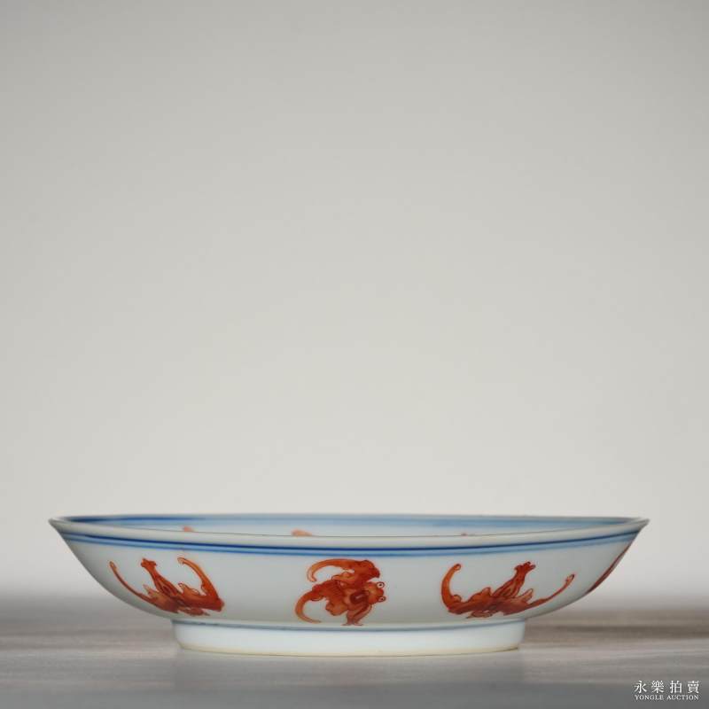 清光绪 矾红洪福齐天纹盘 - 图3