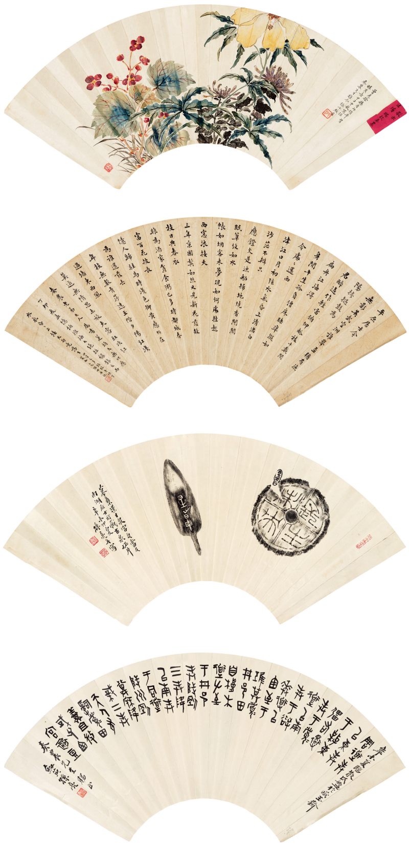 孙亮、张心煦、章保世 花卉书法三帧 - 图1