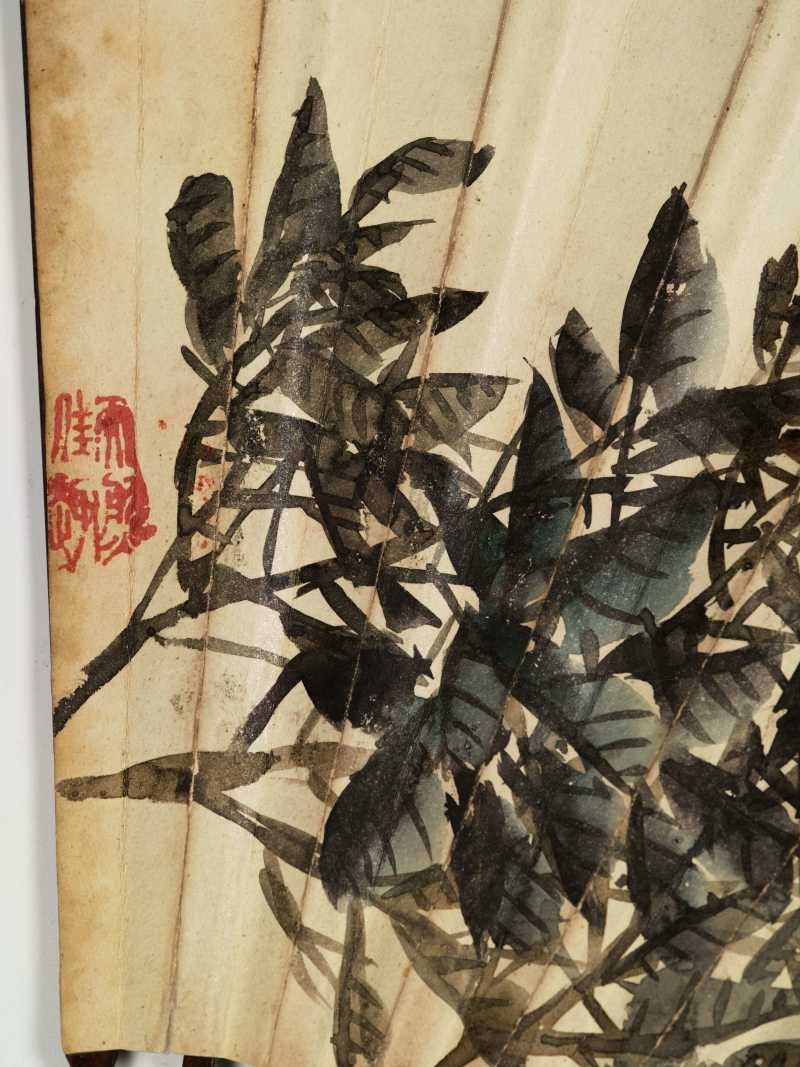 辛未（1931年）作 汤滌、黄山寿、金梦石 山水成扇两柄 - 图8