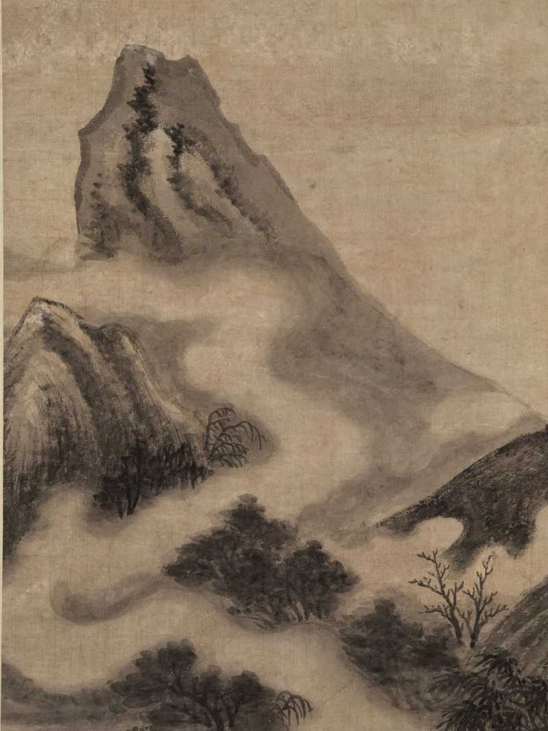 甲戌（1634年）作 邵弥（款） 云山雾罩板桥空 - 图4