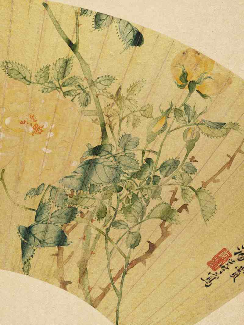 乙亥（1875年）、丁卯（1867年）作 汤世澍 花卉二帧 - 图5