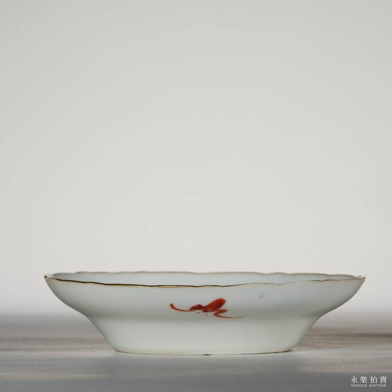 清道光 粉彩百财花口碟 - 图3