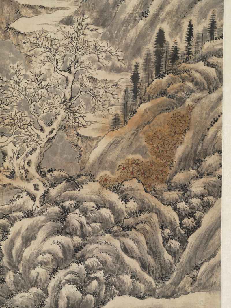 甲午（1834年）作 潘思牧（款） 仿戴文进关山积雪图通景六屏 - 图3