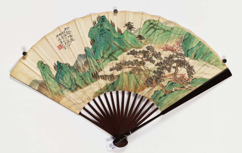 辛未（1931年）作 汤滌、黄山寿、金梦石 山水成扇两柄 - 图9