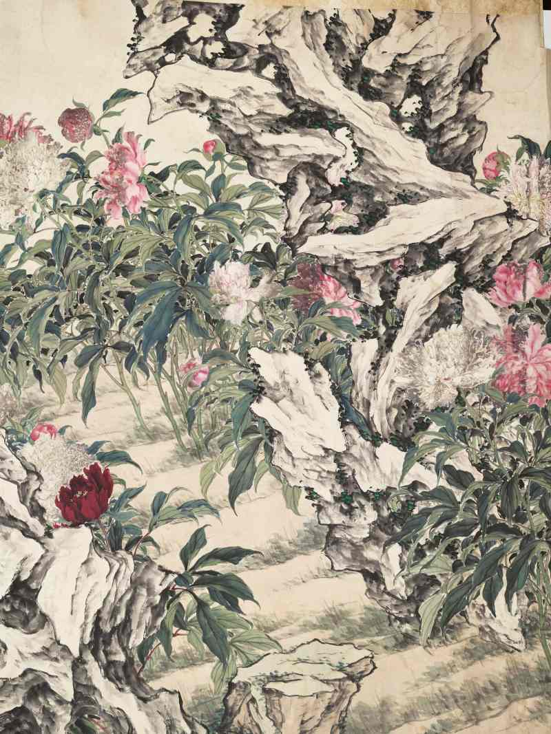 光绪甲辰（1904年）作 张兆祥 牡丹巨幅 - 图5