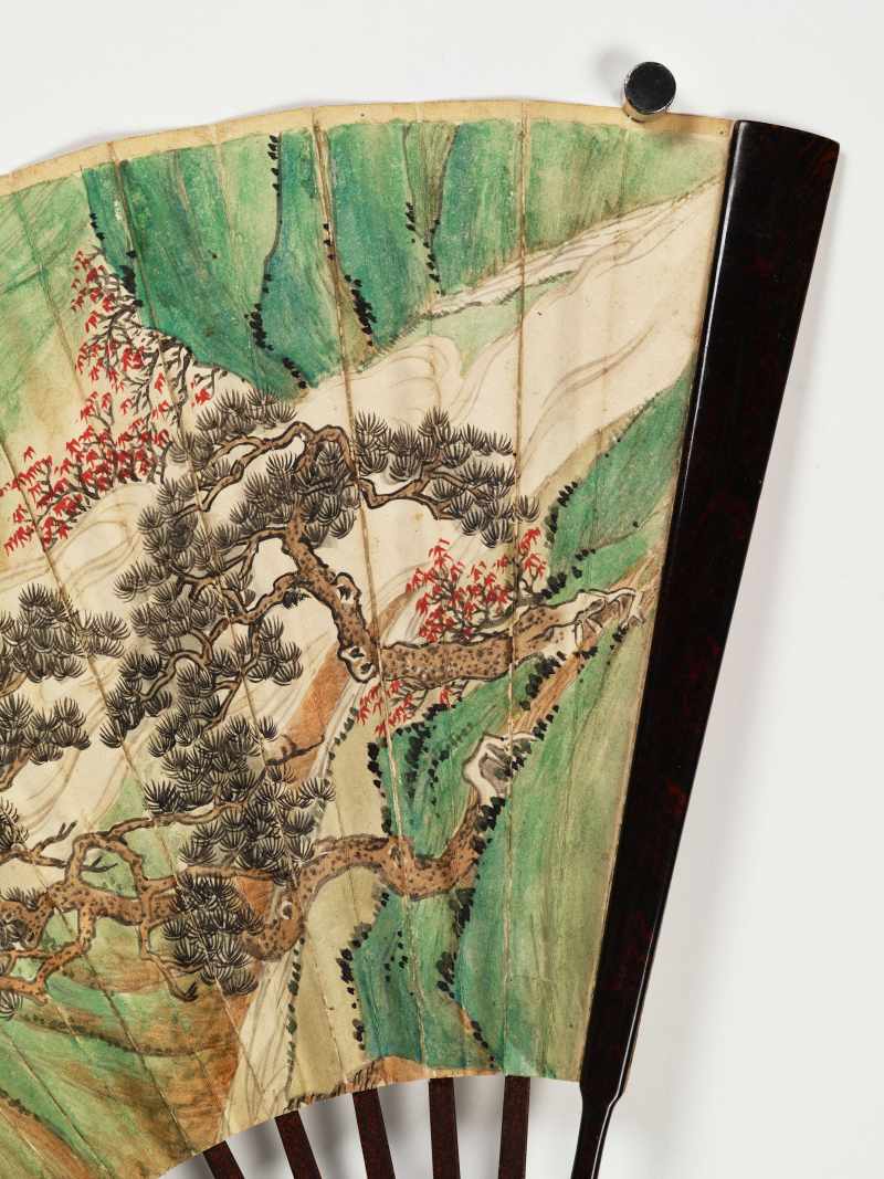 辛未（1931年）作 汤滌、黄山寿、金梦石 山水成扇两柄 - 图10