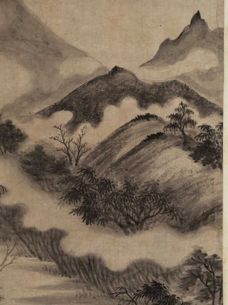 甲戌（1634年）作 邵弥（款） 云山雾罩板桥空 - 图5