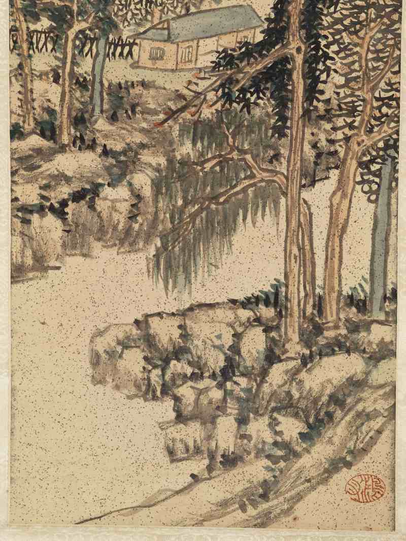 戊寅（1818年）作 王学浩 仿董其昌山水 - 图8