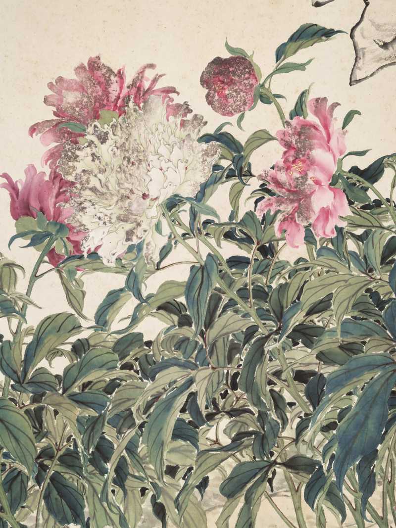 光绪甲辰（1904年）作 张兆祥 牡丹巨幅 - 图6