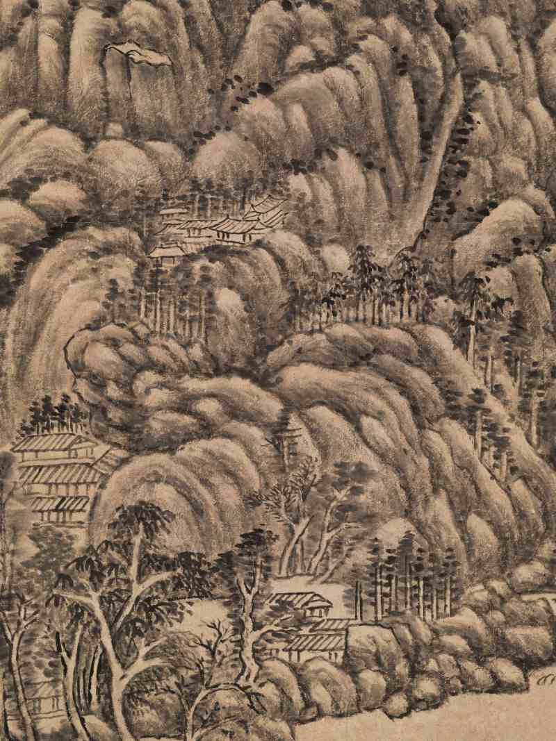 康熙丁亥（1707年）作 王原祁（款） 仿董北苑山水 - 图6