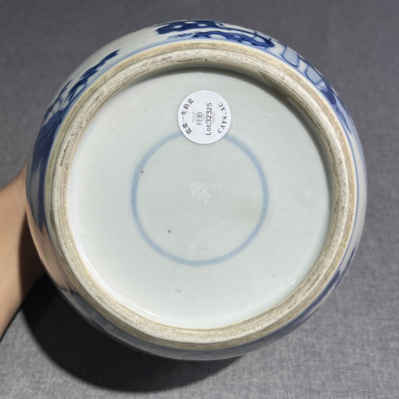 清康熙青花麒麟送子人物罐 - 图9