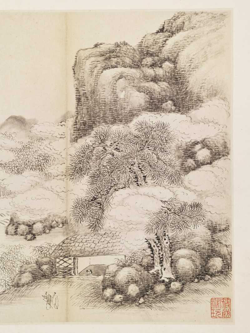 丙辰（1676年）、戊子（1708年）作 王鉴（款）、王翚（款）等七家 诸家山水册 - 图37