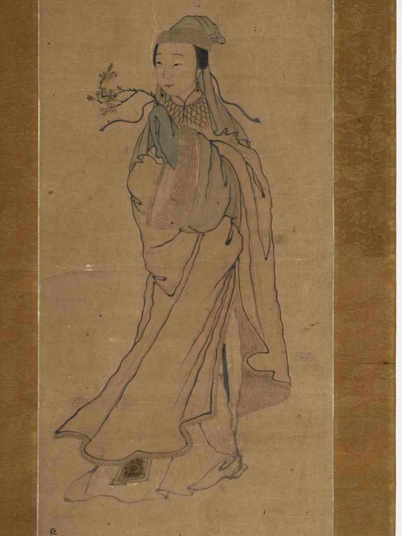 陈枚（款） 持梅仕女 - 图3