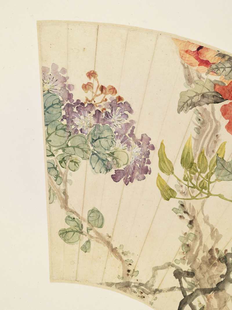 乙亥（1875年）、丁卯（1867年）作 汤世澍 花卉二帧 - 图9