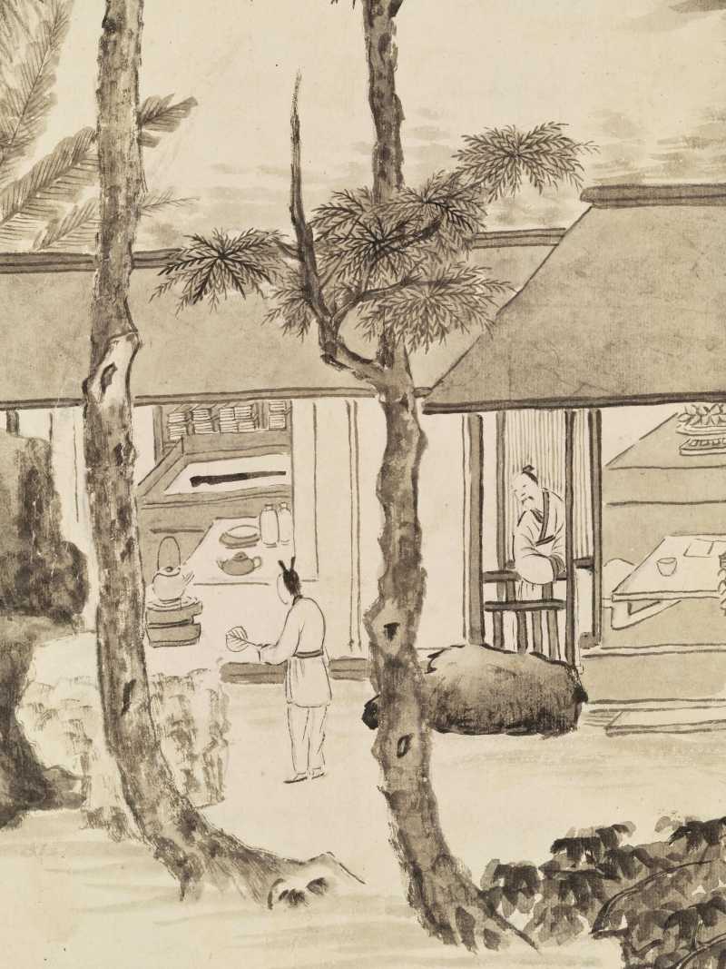 辛巳（1821年）作 张崟(款) 竹炉山房图 - 图5