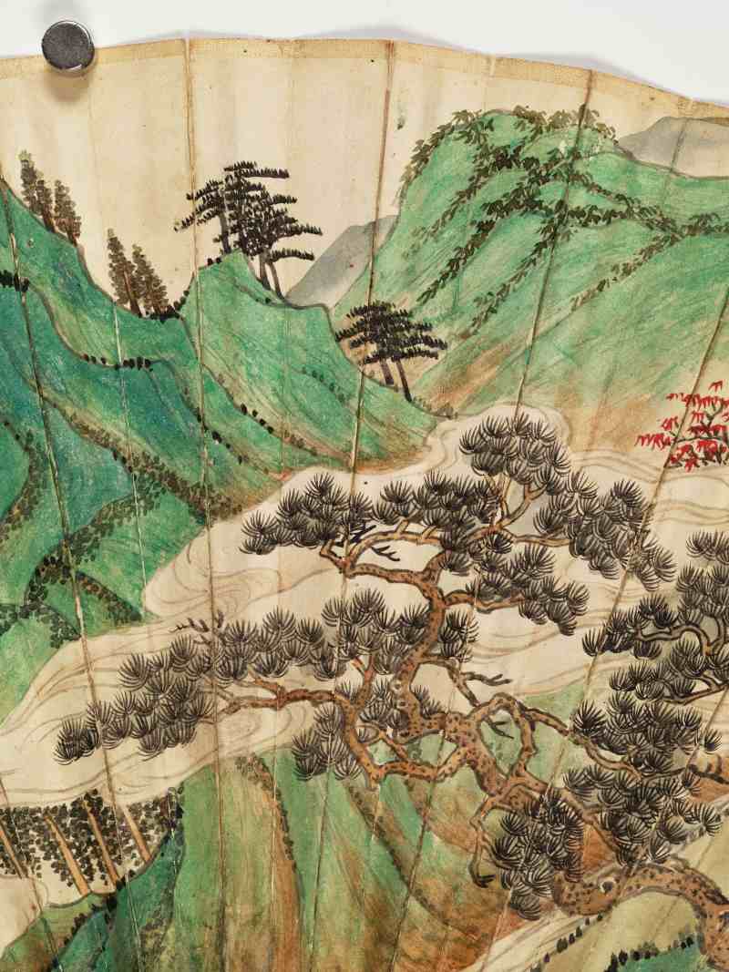 辛未（1931年）作 汤滌、黄山寿、金梦石 山水成扇两柄 - 图12