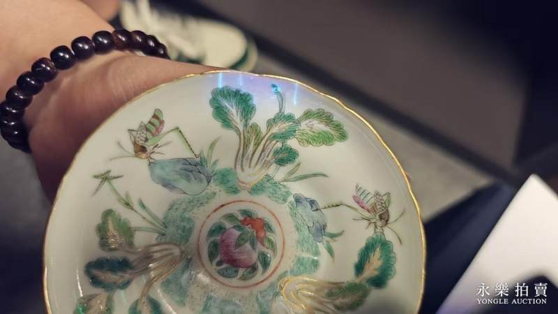 清道光 粉彩百财花口碟 - 图5