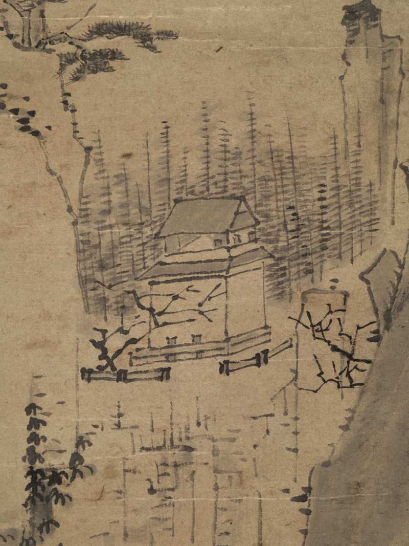 丙申（1656年）作 弘仁（款） 层岩松壑 - 图13