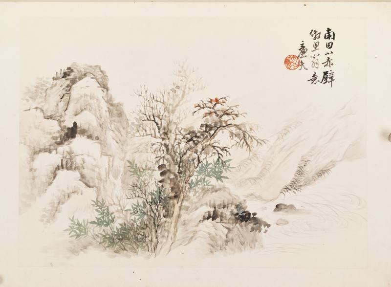 乙未（1895年）作 倪田、金心兰等 山水五帧 - 图12