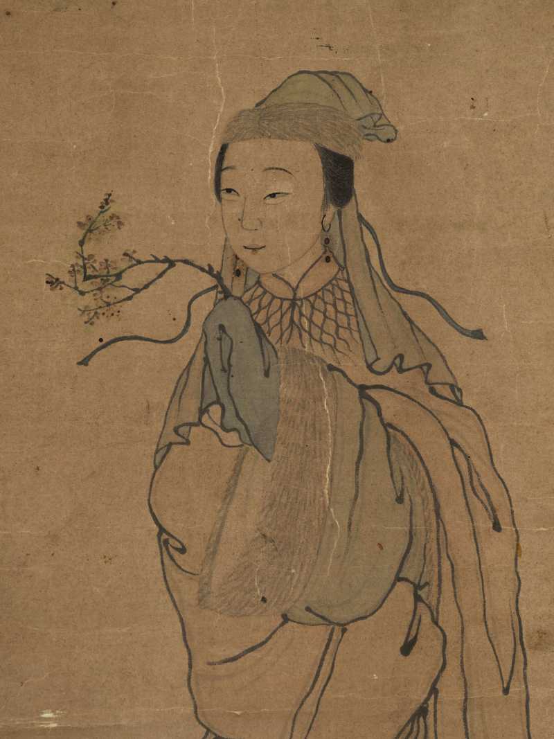 陈枚（款） 持梅仕女 - 图4