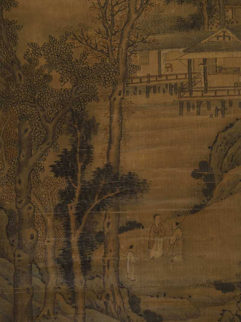 丁卯（1507年）作 周臣（款） 携琴访友 - 图6