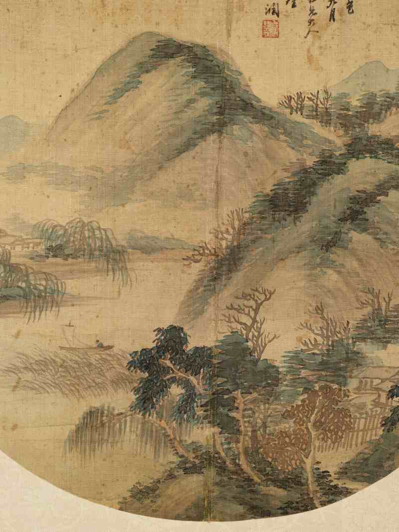 壬午（1882年）、辛亥（1911年）作 杨伯润、吴石仙 山水二帧 - 图4