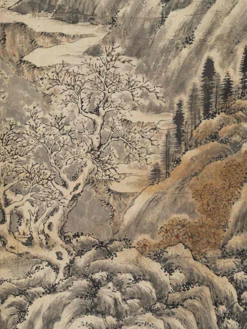 甲午（1834年）作 潘思牧（款） 仿戴文进关山积雪图通景六屏 - 图6