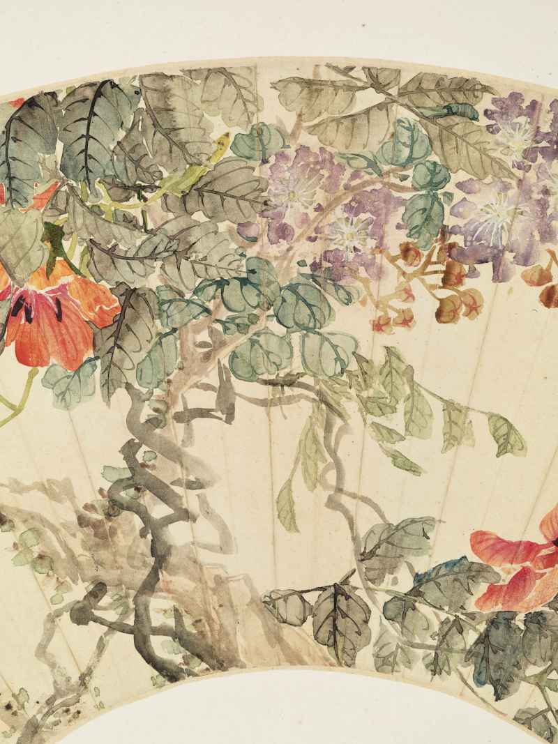 乙亥（1875年）、丁卯（1867年）作 汤世澍 花卉二帧 - 图11