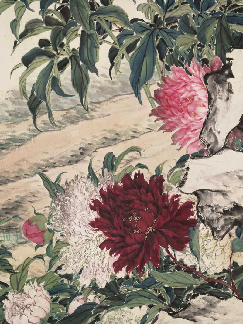 光绪甲辰（1904年）作 张兆祥 牡丹巨幅 - 图10