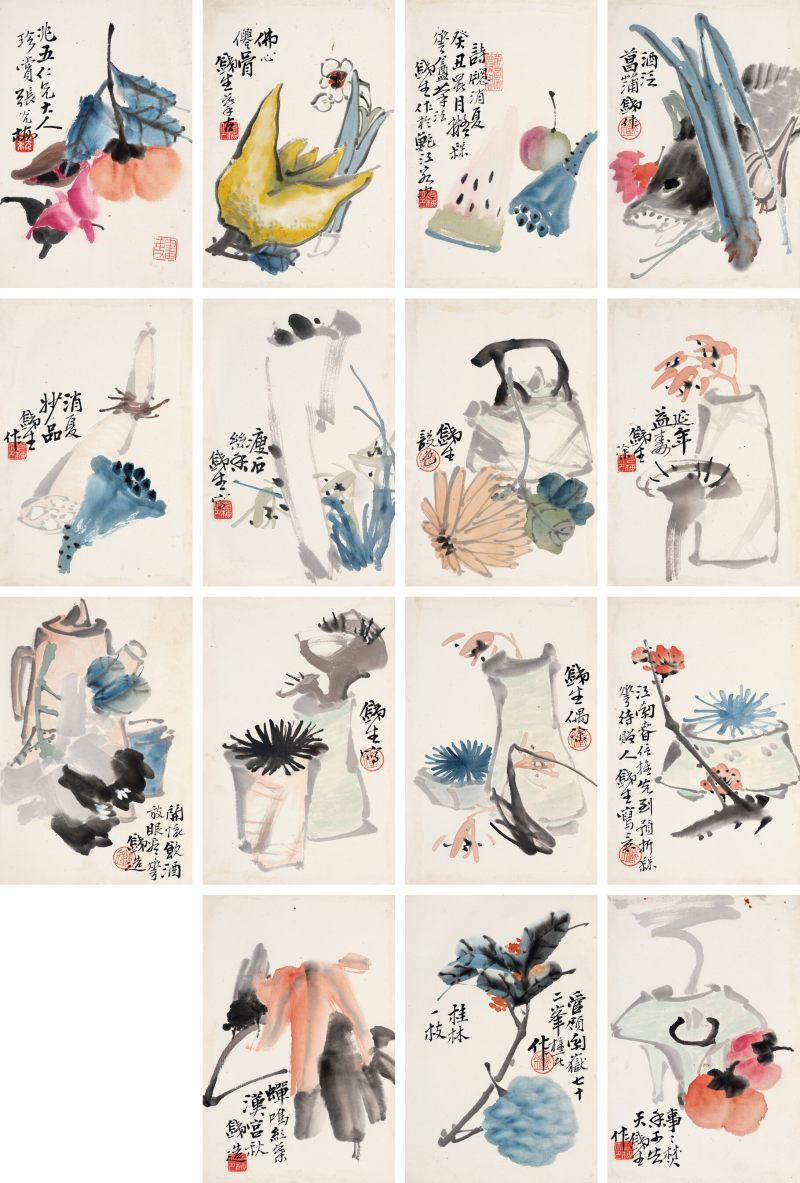 癸丑（1913年）作 张光梅 花卉果蔬册 - 图1