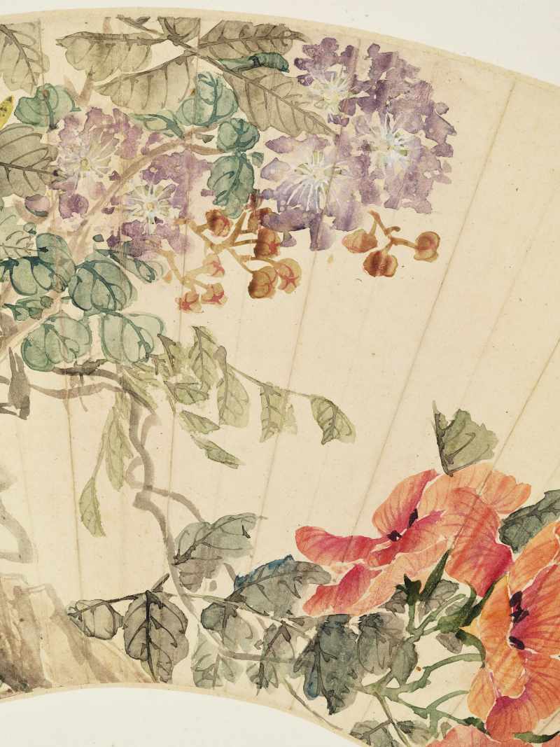 乙亥（1875年）、丁卯（1867年）作 汤世澍 花卉二帧 - 图12