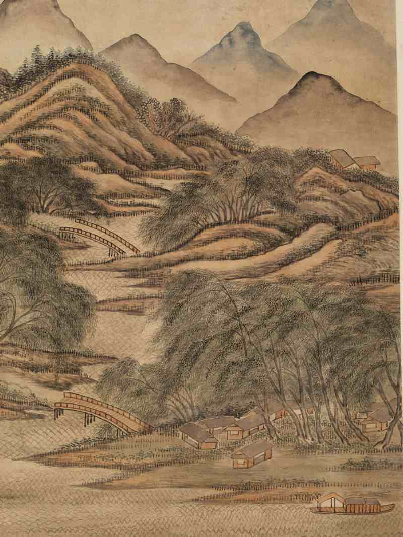辛未（1751年）作 钱维城（款） 柳岸熏风图 - 图7